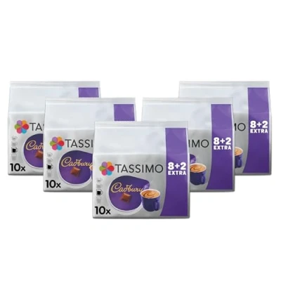 Image of Tassimo Cadbury Hot Chocolate Pods x10 (Pack of 5, Total 50 Drinks)