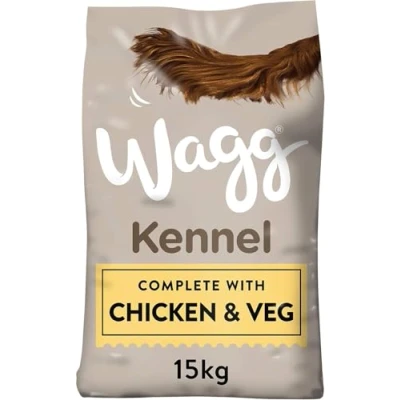 Image of Wagg Kennel Complete Dry Adult Dog Food Chicken &amp; Veg 15kg Meaty Ingredients Come 1st