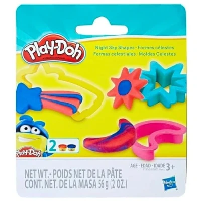 Image of Play Doh Night Sky Shapes Shape Cutter Set Including 2 Pots of