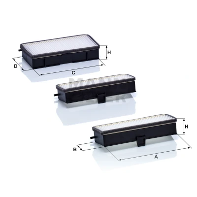 Image of 1475478080, 1475479080 Pollen Filter MANN CU 19 000 3 Particulate 177, 177mm 60mm 34mm