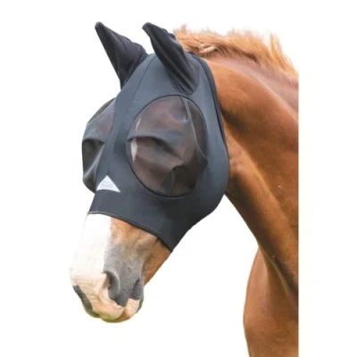 Image of Shires Flyguard Pro Stretch Fly Mask Jet Pony