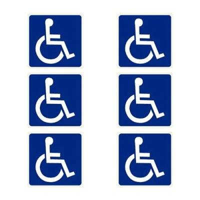 Image of Rumyve 6pcs Disabled Car Sticker,Disabled Logo Self adhesive,Wheelchair Sticker Adhesive Waterproof