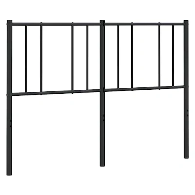 Image of vidaXL Black Metal Headboard For Bed Frames Classic Design, Steel Construction, Sturdy Legs, Back Support Bedroom Decor 140cm
