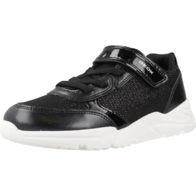 Image of Geox J Loftus Girl C Sneaker, Black/White, 10 UK Child