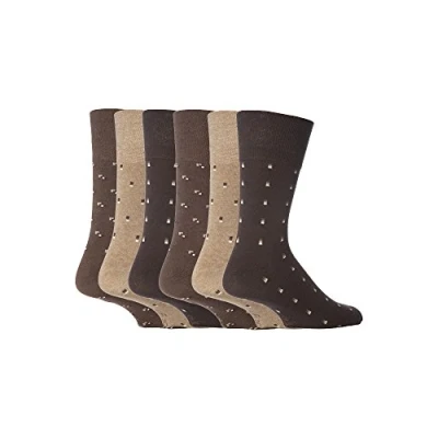 Image of 6 Pairs Mens BIGFOOT Gentle Grip Socks Siz 12 14 Uk (Browns RJ47)