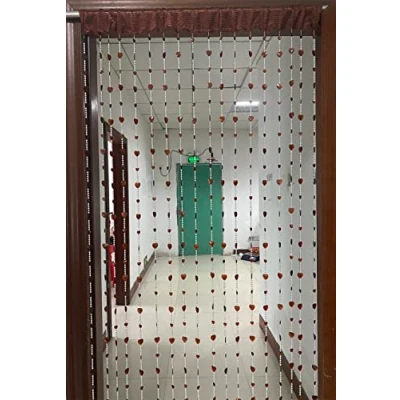 Image of ZiDeTang Acrylic Beaded Door Curtain Home Décor Tassel Room Divider (100cm by 195cm, Heart Brown)