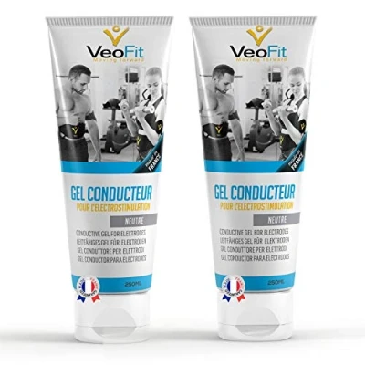 Image of VeoFit Conductive Gel for Ab Belt 2x250mL, Electrostimulators, EMS TENS Electrodes Improves Electrode Contact and Protects The Skin Made in France