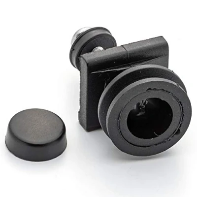 Image of 4 x Ball Joint Grooved/Circled Slot Shower Door Rollers/Wheels/Runners/19mm Wheel/Suitable for Sovereign/ L1 Black
