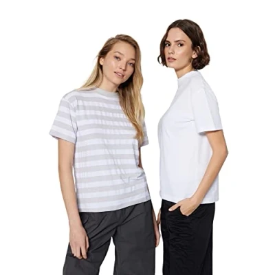 Image of Trendyol Women Basics Regular Basic Standing Collar Knit T Shirt