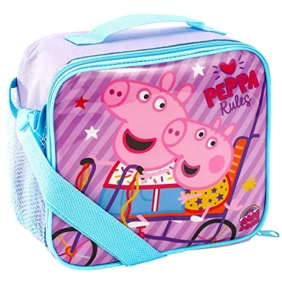 Image of Peppa Pig Rectangular Insulated Lunch Box Bag for Kids, Perfect Size Packing Hot or Cold Snacks School and Travel, BPA Free (1225HV 1176)