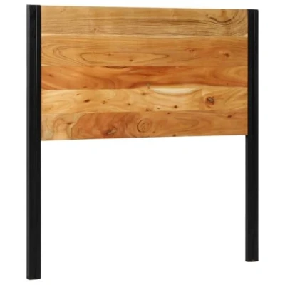 Image of vidaXL Headboard 100 cm Solid Acacia &amp; Iron Bedroom Bed Frame Decoration