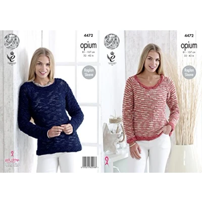 Image of King Cole 4472 Knitting Pattern Ladies Sweaters in Opium