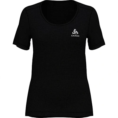 Image of Odlo ODLOB (オドロ) Men Shirt s/s Crew Neck Active Cubic Light 2 Pack Undershirt Ebony Grey Black, S