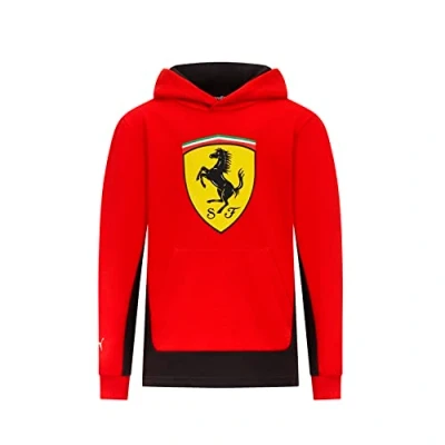 Image of PUMA 2023 Ferrari Fanwear Big Shield Hoodie (Red) Kids