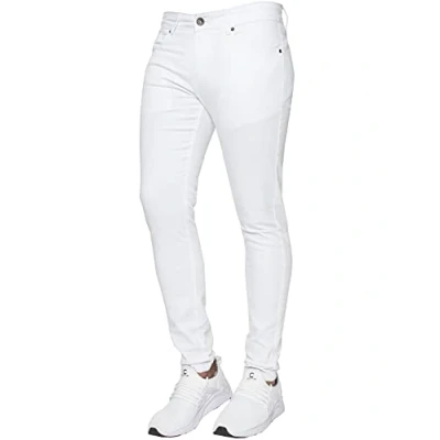 Image of Enzo New Mens Designer Stretch Super Skinny Denim Jeans Blue Black All Waist (32 W X 32L, White)