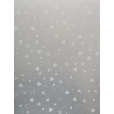 Image of 10 Sheets A4 100gsm Printed Translucent Vellum Paper White Hearts Design AM526