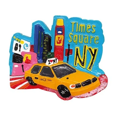 Image of 3D Time Square New York America Fridge Magnet Souvenir Gift Collection Home &amp; Kitchen Decoration Magnetic Sticker USA Refrigerator