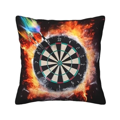Image of TOMPPY Decorative Throw Pillow Covers 16&quot;X16&quot; Dart Board Printed Corduroy Pillowcase Square Cushion Case For Sofa Couch Living Room Bedroom