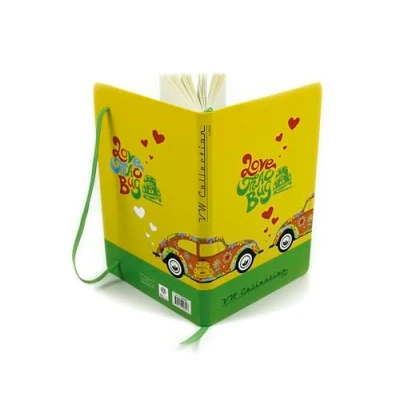 Image of BRISA VW Collection Volkswagen NotebookDiaryWriting Book, Lined with Hardcover Binding in T1 Bus, Beetle, GTI Design DIN A5 (Beetle/Flower)