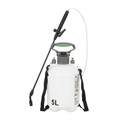 Image of Relaxdays Pressure Spray Bottle, 5 litres, Water &amp; Protect Plants, Adjustable Nozzle Strap, Pump Sprayer, White, 58 x 28 18 cm