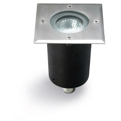 Image of Gea GU10 1 Light Outdoor Square Recessed Floor Stainless Steel Aisi 316 IP67,