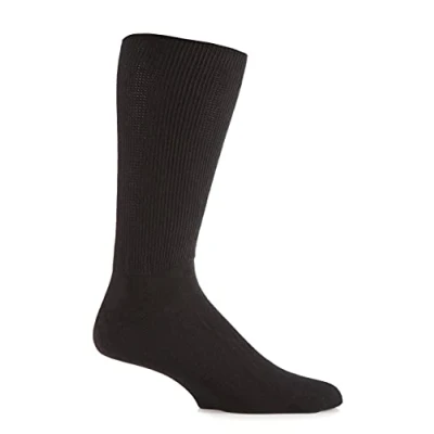 Image of 1 Pair Black Footnurse Oedema Extra Wide Cotton Socks Men&#039;s 9 11 Mens Iomi