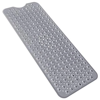 Image of YOLIFE Extra Long Bathtub Mat with Strong Suckers Non Slip Bath and Shower for Bathroom Machine Washable 40 * 100cm