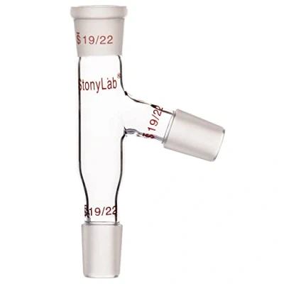 Image of StonyLab 3 Way Distilling Adapter with 19/22 Joints for Distillation Apparatus