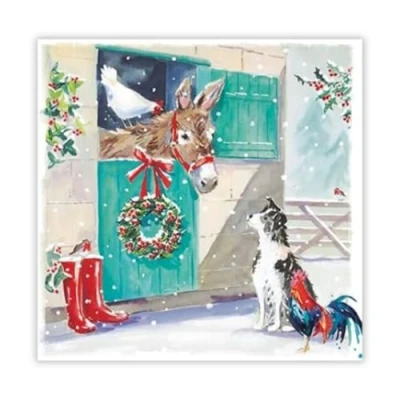 Image of Charity Christmas Cards Box of 20 BHF, Marie Curie, Parkinson&#039;s UK, Oxfam, The Stroke Association, NSPCC Artistic Farmyard Designs 10 Each 2 Eco Friendly