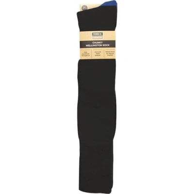 Image of Town and Country Navy Chunky Wellington Boot Socks 7 11