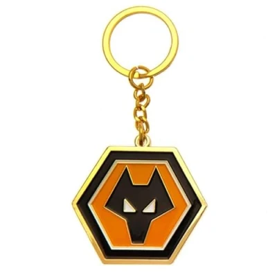 Image of RAN Wolverhampton Wanderers FC Keyring Official Merchandise, Multicolor, Approx 40mm x 30mm