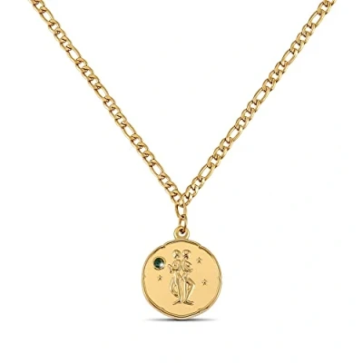 Image of Zodiac Chain Gold with Birthstone for Ladies 18K Plated Necklace Pendant (Virgo)