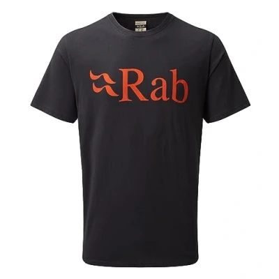 Image of Rab Men’s Stance Logo Tee Breathable Organic Cotton T Shirt for Trekking, Climbing, &amp; Casual Use Beluga Small