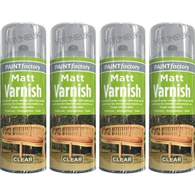 Image of 4 x 400ML Clear Varnish Professional Matt Finish Spray Wood Color Paint All Purpose
