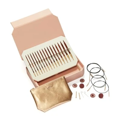 Image of KnitPro Deluxe Gift Set Symfonie Rose Interchangeable Circular Needles (3.50 8.00mm) with Accessories