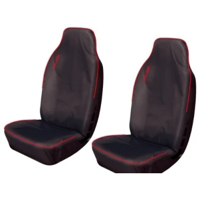 Image of Ford Fiesta Van Heavy Duty Waterproof Seat Covers in BLACK &amp; RED