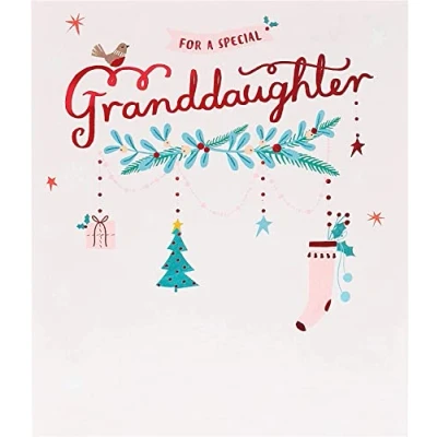 Image of UK Greetings Granddaughter Christmas Card from Grandparents to for a Special Granddaughter,Multi,647940 0 1