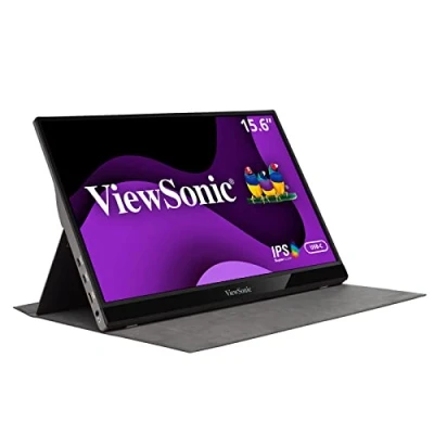 Image of ViewSonic VG1655 16 inch Full HD Portable Monitor with 2 Way Powered 60W USB C, Eye Care, Dual Speakers, Frameless Design Protective Magnetic Cover