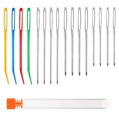 Image of 16 Pcs Large Eye Blunt Needles Assorted Sizes Darning for Crochet Needles, Wool, Tapestry Needle Yarn Needle, Sewing Up Knitting DIY Crafts
