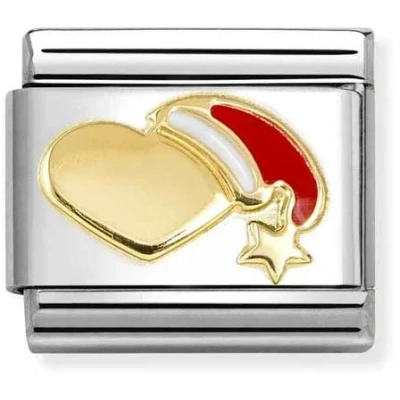 Image of Nomination Heart with Red Santa Hat Charm