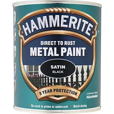 Image of Hammerite 5084907 Metal Paint 2.5 L Satin Black