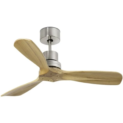 Image of Mini Lantau Matt Nickel, Pine Ceiling Fan With DC Motor 2700K