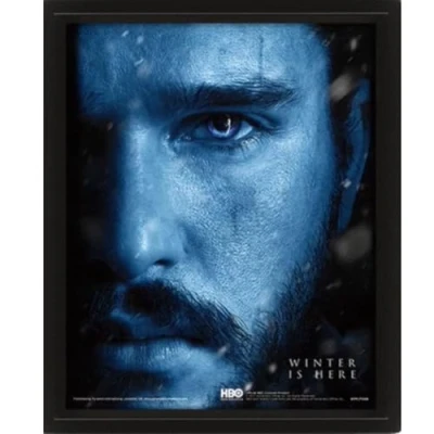 Image of Pyramid International Game of Thrones 3D Lenticular Poster (Jon Snow VS Night King Design) 25cm x 20cm 1.3cm Framed Wall Art and Picture in Frame Official Merchandise