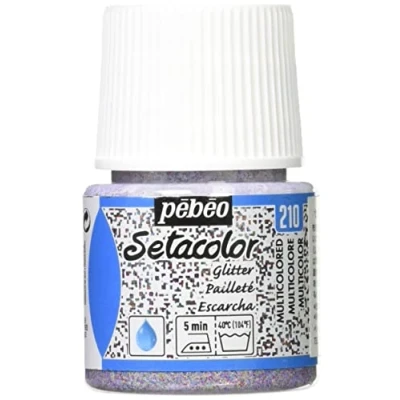Image of Pebeo Setacolor Light Fabrics Glitter, Fabric Paint, 45 ml Bottle Multicolored