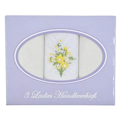 Image of undercover lingerie Ladies Anucci Boxed Hankies HK018 3 x Lemon