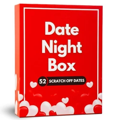 Image of Date Night Box: 52 Fun &amp; Adventurous Scratch Off Ideas for Couples Card Game Husband, Wife, Boyfriend, Girlfriend Romantic Gift Birthday, Anniversary, Wedding