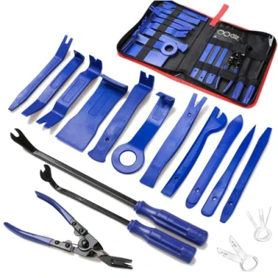 Image of 19Pcs Trim Removal Tool,Car Panel Door Audio Tool Kit, Auto Clip Pliers Fastener Remover Pry Set with Storage Bag