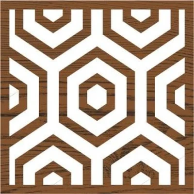Image of Plaid Fabric Creations &quot;Hex Honeycomb&quot; Stamp, Resin, Brown, Medium, 6 x cm
