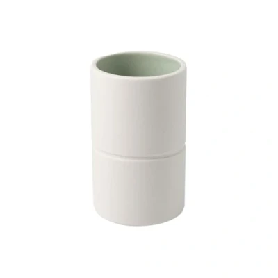 Image of Villeroy &amp; Boch its My Home Mineral Small vase, Elegant vase for Artistic Flower Arrangements, Premium Porcelain, Green, White, Hand wash