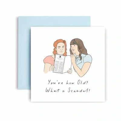 Image of Huxters Funny Bridgerton Birthday Card for Her Friend Female How Old Scandal Lady Whistledown Mum Sister Auntie 14.8cm